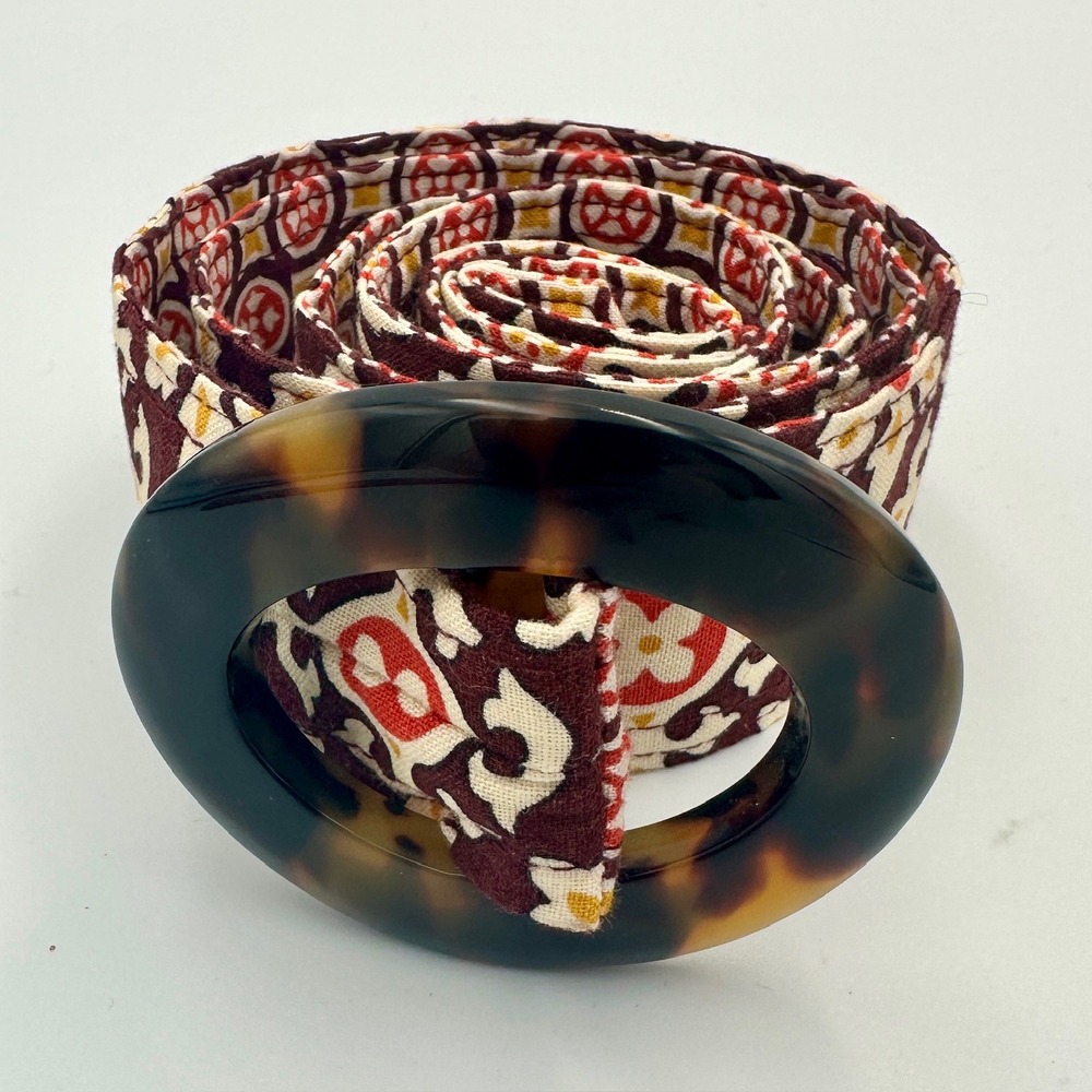 Vera Bradley Fabric Belt Tortoise Shell Buckle Women's Fashion Accessory